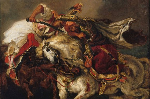 Delacroix’s Combat of the Giaour and Hassan, painted in 1835